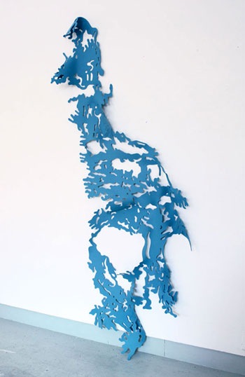 Mindy Bray, "Spill", 2009, cut felt, approximately 120 x 48 inches