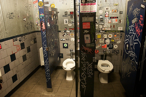 Larimer Lounge bathroom in Denver