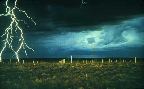 The Lightning FieldÂ«, 1977, by Walter De Maria.