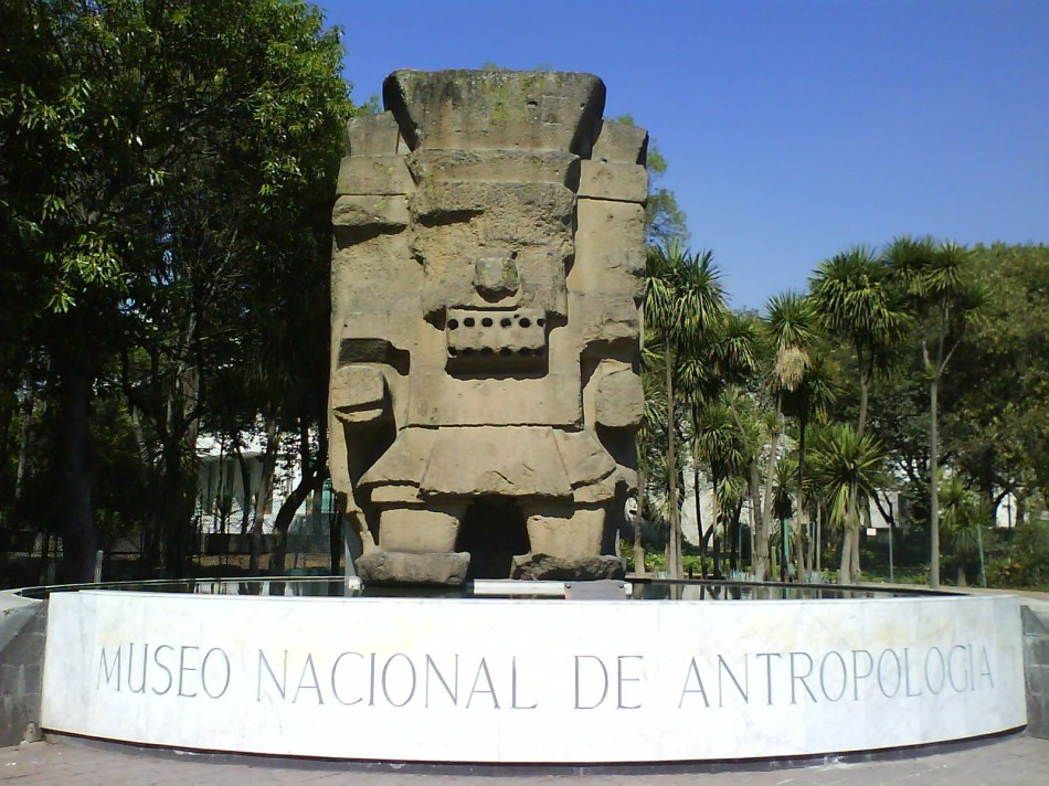 Coatlinchan monument, outside the Museo Nacional de Antropología, Mexico City